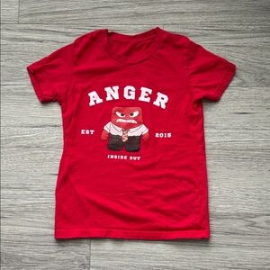 Red Kids T-Shirt with Inside Out Anger Graphic